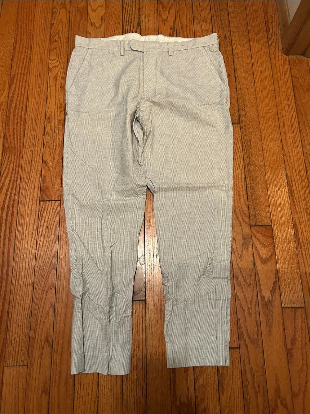 J. Crew Light Gray Seersucker Chinos
